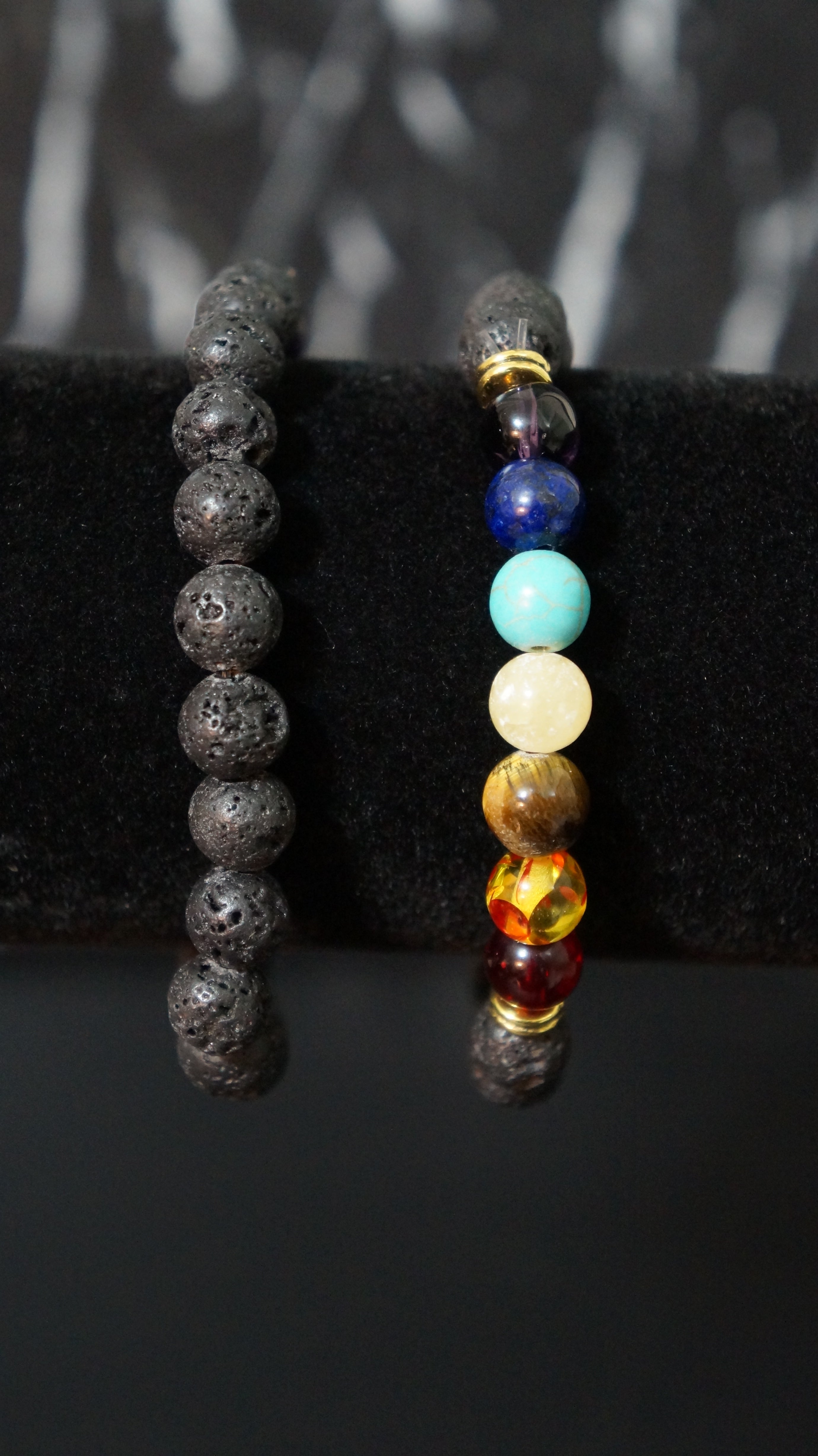 7 Chakra  bead bracelet lava stone