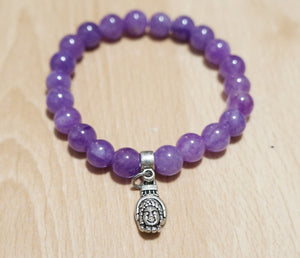 Bracelet - Jade with Buddha Head and Hand Charm