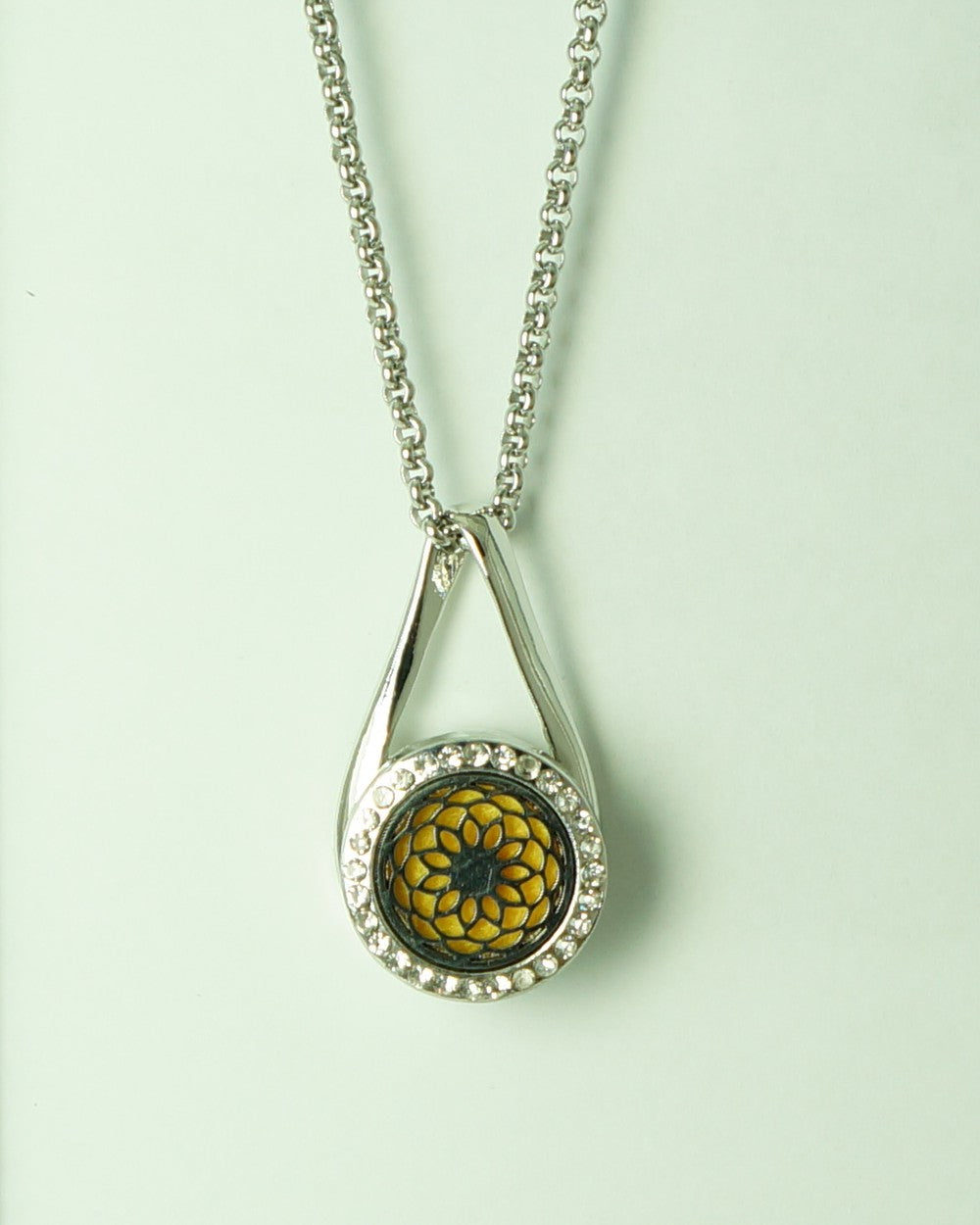Necklace - Locket for Essential Oil - Simple Snap Sunflower (Small) - Pure Bliss and Balance