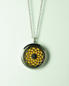 Necklace - Locket for Essential Oil - Sunflower