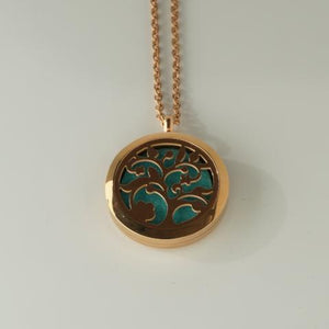 Necklace - Locket for Essential Oil - Tree of Life 3 (Gold)