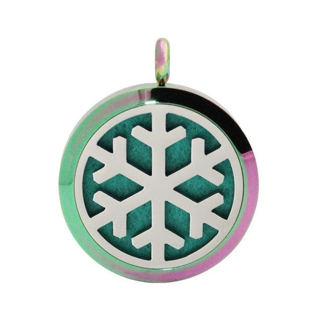1pcs Christmas Pattern Hollow Stainless Steel Essential Oil Aromatherapy Necklace Christmas Gift Perfume Diffuser Locket Pendant - Pure Bliss and Balance